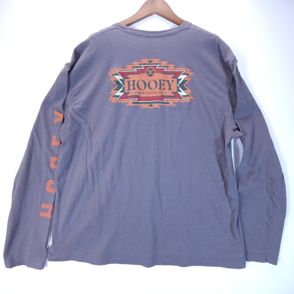Hooey Long Sleeve Shirt Mens 2XL Purple Graphic Tee Western Workwear Streetwear